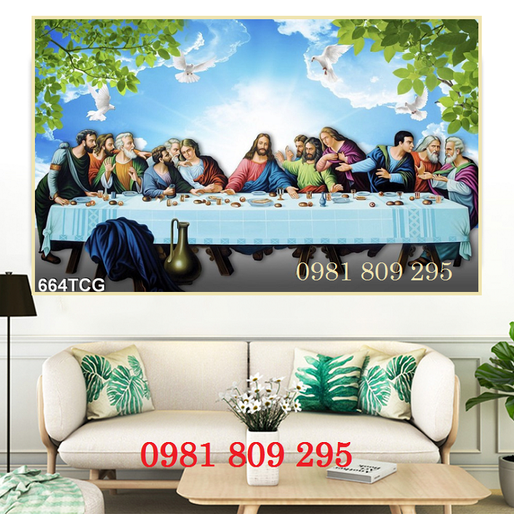 Gạch công giáo , tranh 3d bữa tiệc ly