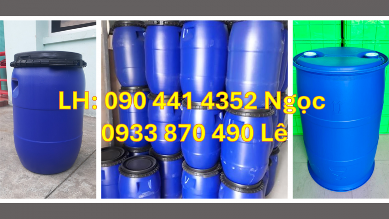 Cung cấp thùng phuy xanh 120L, vỏ thùng phi nhựa 60 lít, thùng chứa chất lỏng hóa học 50L