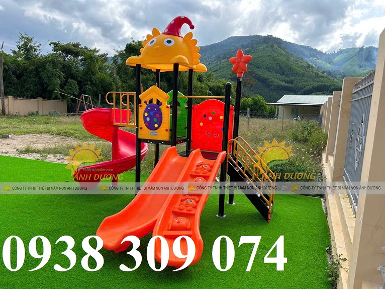 Cầu trượt liên hoàn giá rẻ, tặng bập bênh , cầu trượt hồ bơi