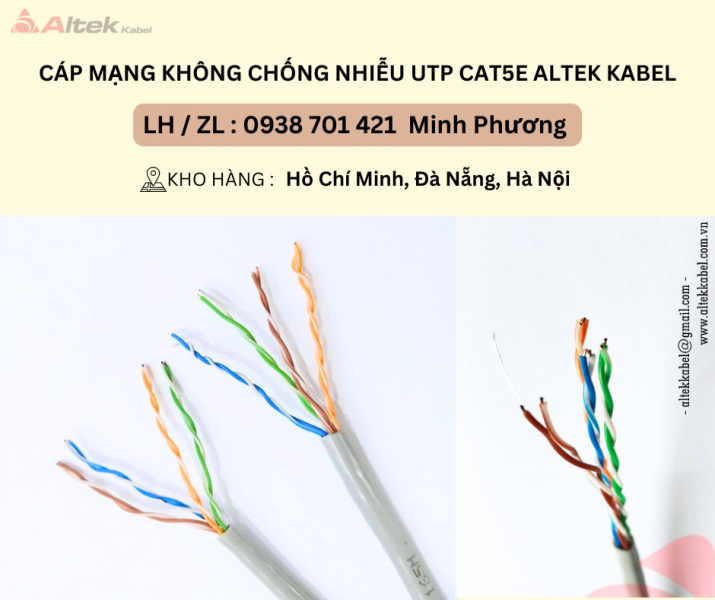 Cáp mạng không chống nhiễu UTP Cat5e Altek Kabel Đà Nẵng, Hà Nội, Quảng Trị