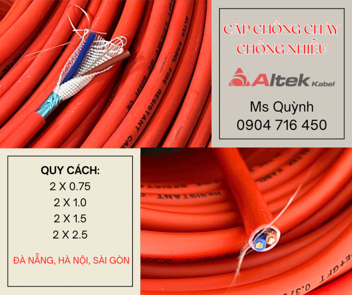 Cáp chống cháy chống nhiễu Altek Kabel Hà Nội, Đà Nẵng, Hà Tĩnh