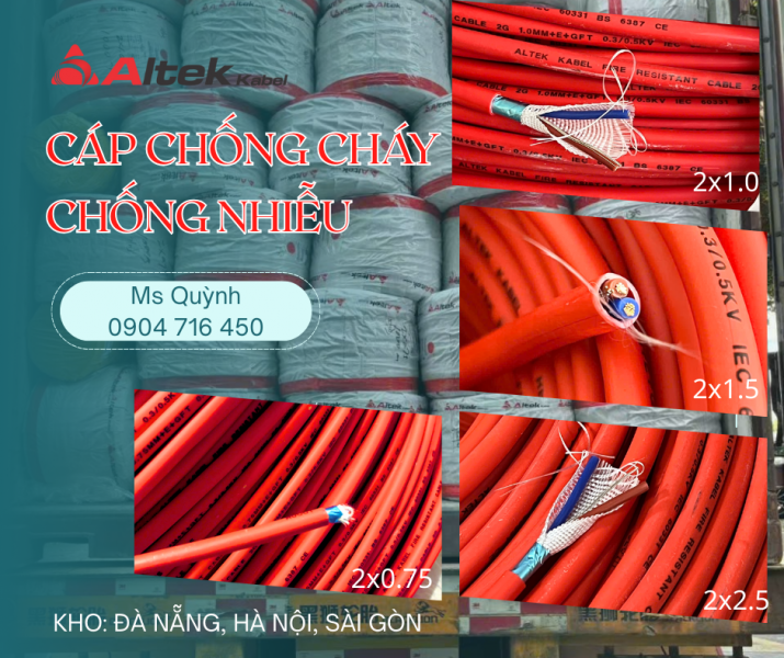 Cáp chống cháy chống nhiễu Altek Kabel Hà Nội, Đà Nẵng, Hà Tĩnh