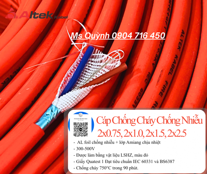 Cáp chống cháy chống nhiễu Altek Kabel Hà Nội, Đà Nẵng, Hà Tĩnh