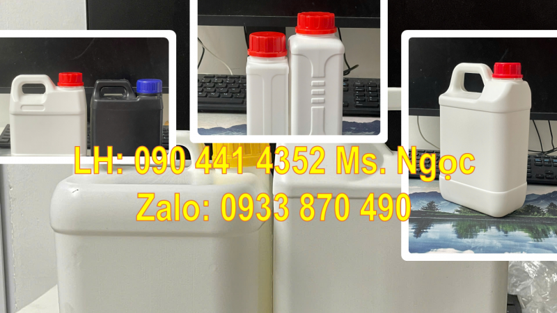 Cung cấp can nhựa đựng hóa chất 0.5 lít, can 1 lít dày, can nhựa 2 lít tròn