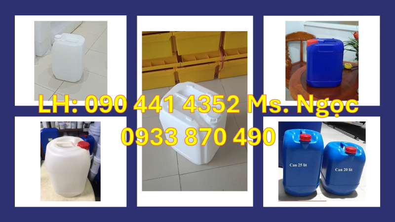 Bán can nhựa 10L, can 20 lít đựng dầu, can 25 lít đựng dung dịch, thùng nhựa 3L đựng thực phẩm
