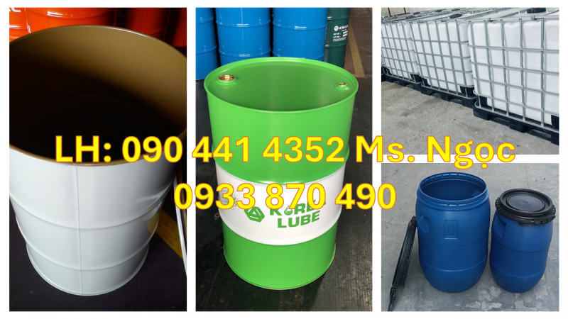 Thùng phuy sắt mới giá tốt nhất thị trường, có đủ 2 loại nắp kín, nắp hở 