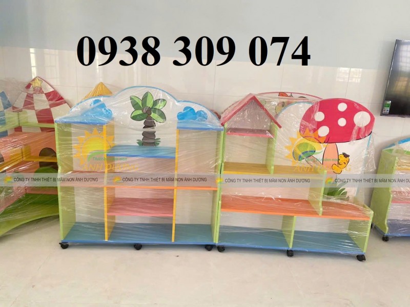 Kệ để đồ chơi mầm non, kệ góc mầm non, kệ học liệu mầm non