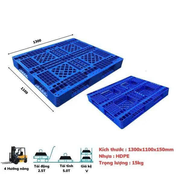 PALLET NHỰA XANH, TẢI NẶNG, DÀI 1M30. MUA HÀNG LH: 0964018718
