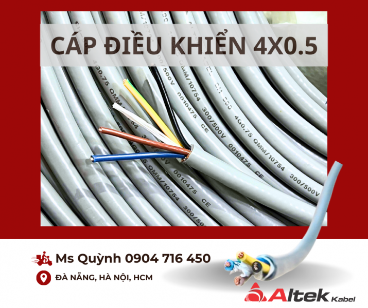 Cáp điều khiển tín hiệu âm thanh 4x0.5,4x0.75 Altek Kabel Hà Nội, Đà Nẵng, Sài Gòn
