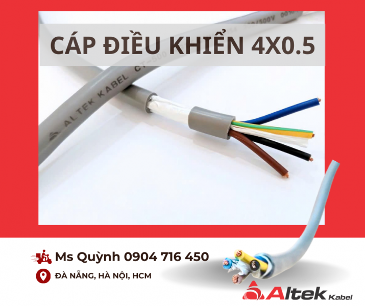 Cáp điều khiển tín hiệu âm thanh 4x0.5,4x0.75 Altek Kabel Hà Nội, Đà Nẵng, Sài Gòn