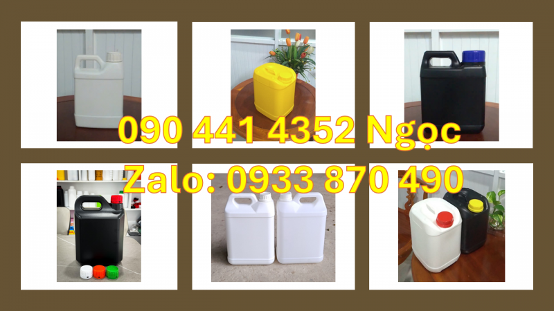 Can 0.5 lít đựng dầu gội, can 1 lít đựng hóa chất, can nhựa 2 lít đựng thuốc sát khuẩn 