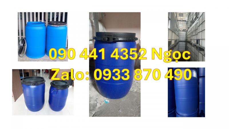 Thùng phuy nhựa 220 lít đựng vật tư, thùng phuy nhựa 120 lít đựng nguyên liệu