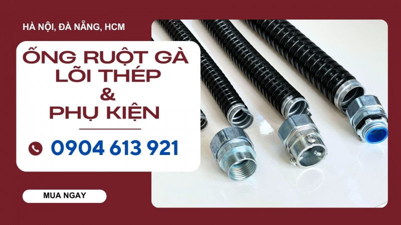 Ống ruột gà lõi thép bọc nhựa PVC D20,D25,D32,D40 Đà Nẵng,Huế, Quảng Trị
