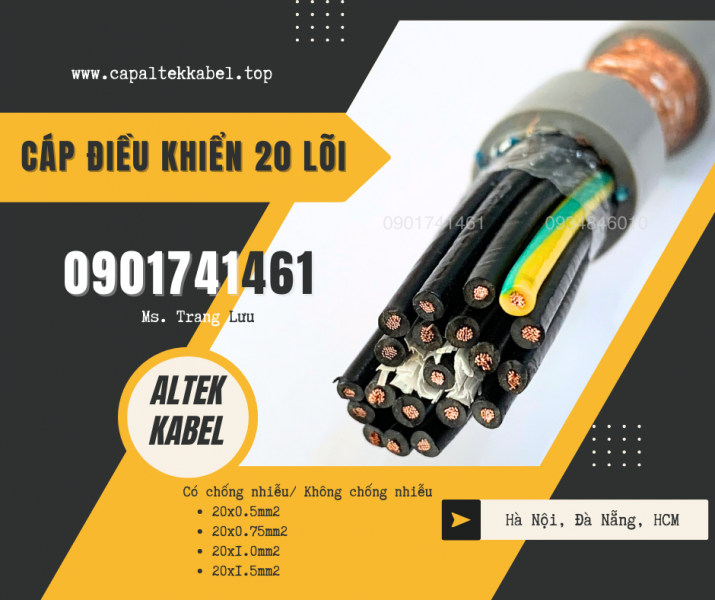 Cáp điều khiển 20x0.5/20x0.75/20x1.0/20x1.5 Altek Kabel
