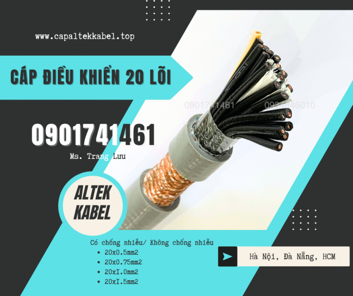 Cáp điều khiển 20x0.5/20x0.75/20x1.0/20x1.5 Altek Kabel