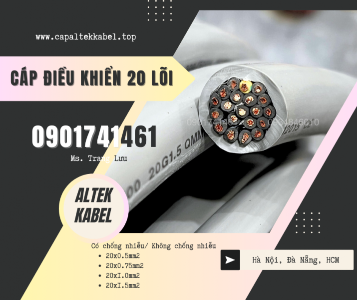 Cáp điều khiển 20x0.5/20x0.75/20x1.0/20x1.5 Altek Kabel
