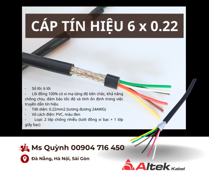 Cáp tín hiệu rs485 6x0.22 Altek Kabel Đà Nẵng, Hà Nội, Sài Gòn, Bình 