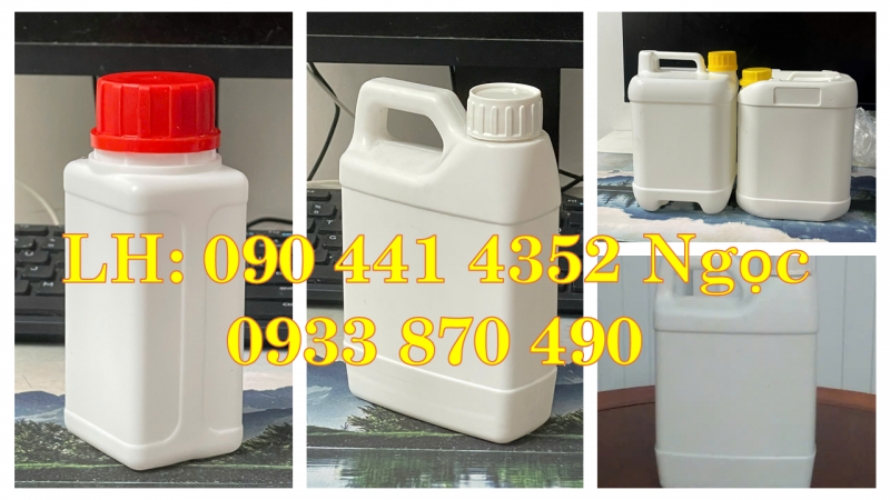 Gía can nhựa 2 lít có vòi ấn, can 5 lít đựng hóa chất nhựa chính phẩm