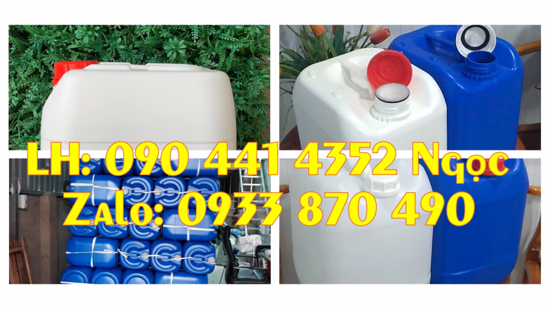 Can 25 lít đựng chất tẩy rửa, can 30 lít vuông đựng hóa chất sinh khí 