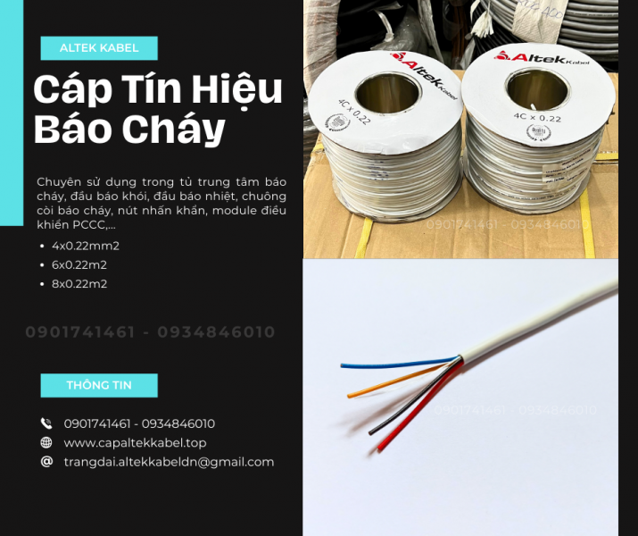 Cáp Tín Hiệu Báo Cháy Altek Kabel 4x0.22/6x0.22/8x0.22