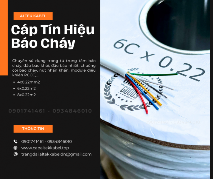 Cáp Tín Hiệu Báo Cháy Altek Kabel 4x0.22/6x0.22/8x0.22