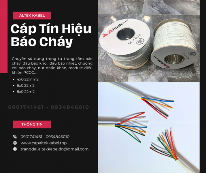 Cáp Tín Hiệu Báo Cháy Altek Kabel 4x0.22/6x0.22/8x0.22