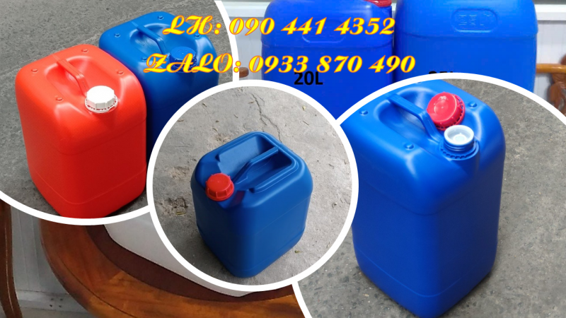 Thùng nhựa vuông đựng hóa chất siêu dày từ 10 lít đến 30 lít