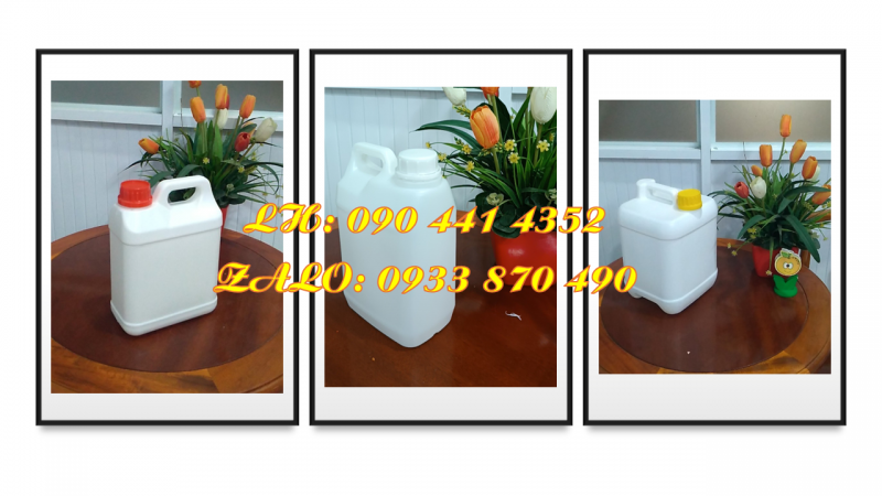 Cung cấp bình nhựa 2 lít trắng, can 5 lít vàng đựng hóa chất bệnh viện