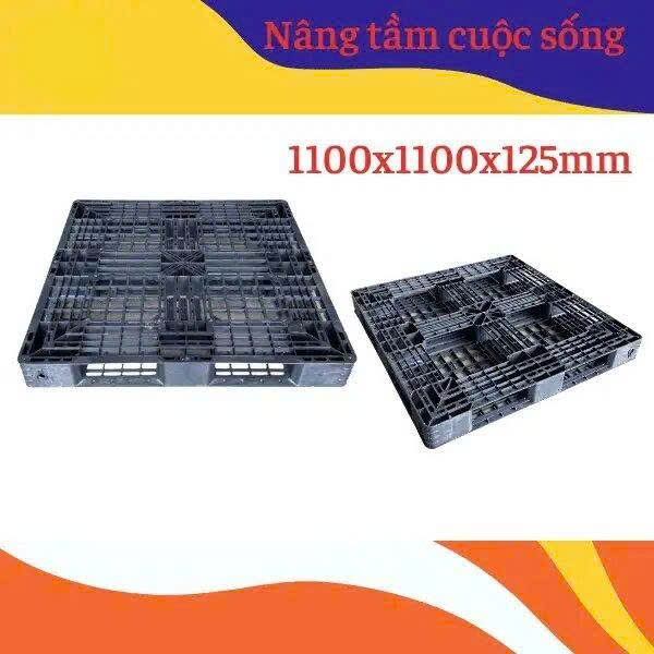 PALLET NHỰA ĐEN TẢI NHẸ, HÀNG ĐÃ QUA SỬ DỤNG, CÒN MỚI 95%. MUA HÀNG LH: 0964018718