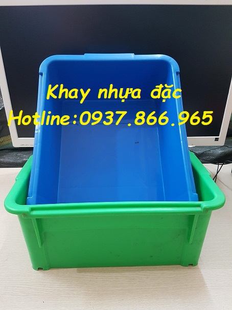 Thùng nhựa đặc, thùng cơ khí, khay nhựa đựng buloong, bán thùng nhựa