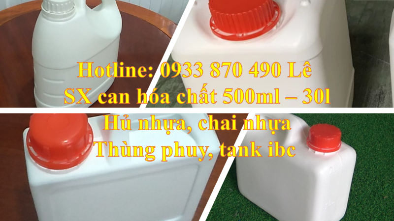Phân phối can nhựa 1 lít đựng chất bảo quản, can 2 lít đựng nước cất 