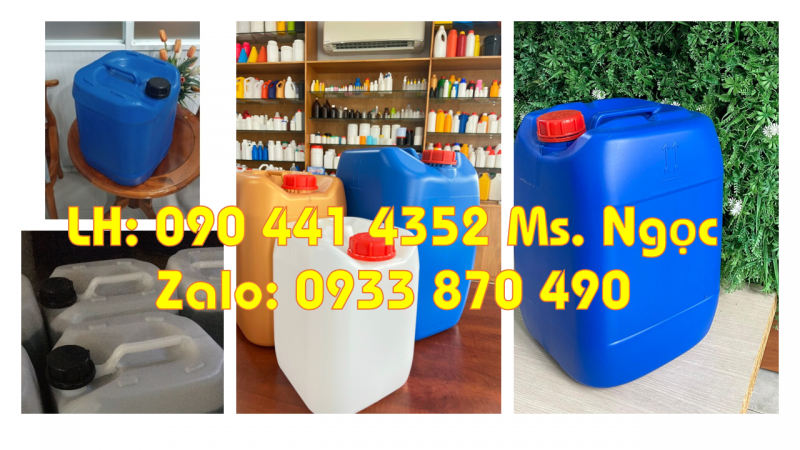 Can 25 lít đựng hóa chất pha chế, can 30 lít đựng màu nhuộm