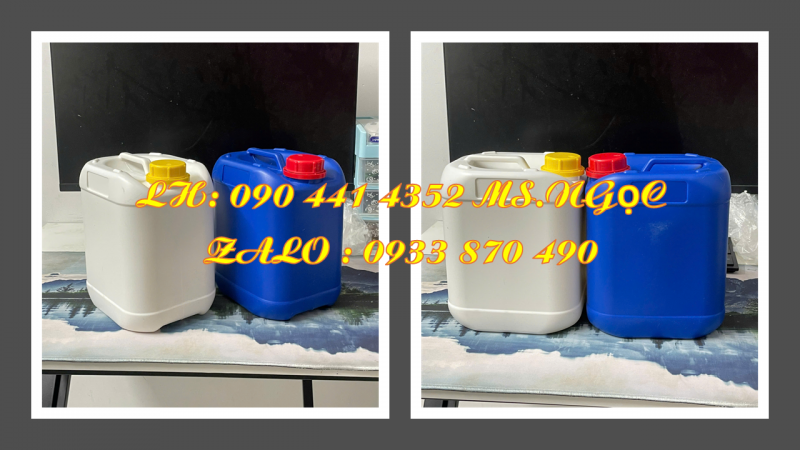 Can nhựa 5 lít đựng thuốc tẩy, vỏ can nhựa 2 lít đựng nông dược 