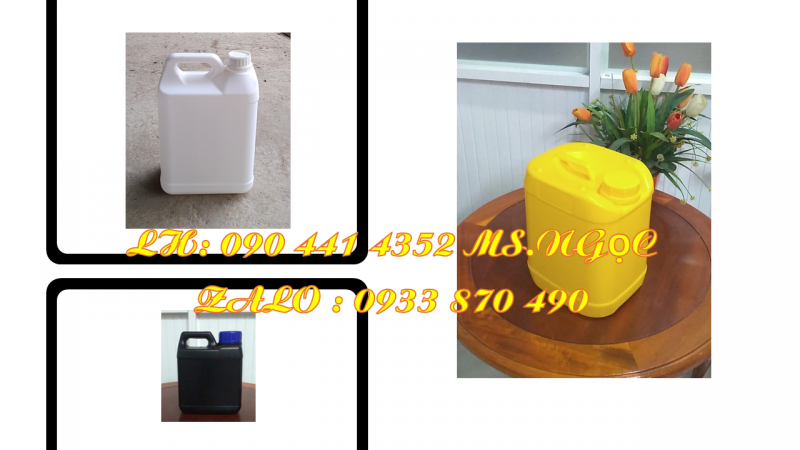 Can nhựa 5 lít đựng thuốc tẩy, vỏ can nhựa 2 lít đựng nông dược 