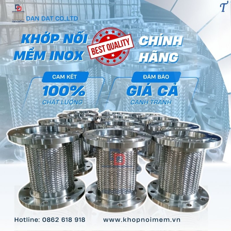Khớp nối mềm inox/ Khớp nối mềm inox chịu nhiệt/ Khớp nối mềm kết nối mặt bích
