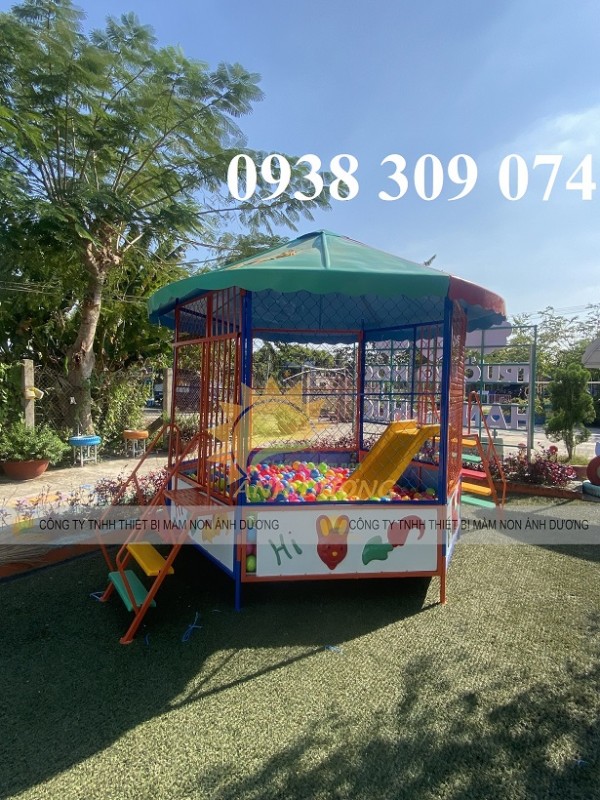 Nhà banh sắt trẻ em, nhà banh lục giác trẻ em ngoài trời