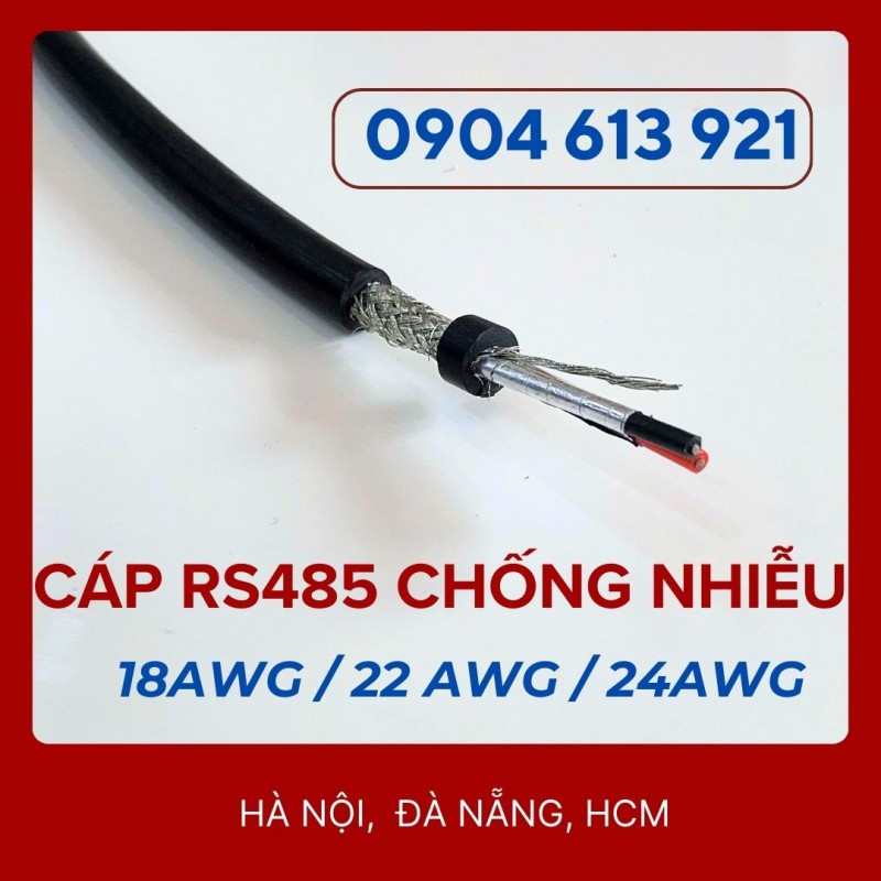 Cáp tín hiệu RS485 xoắn chống nhiễu 2 lớp 24AWG 1 PAIR ( 2 lõi)