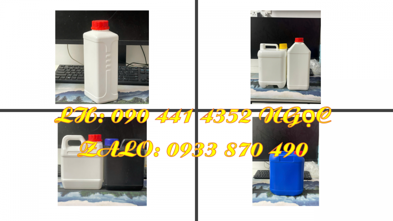 Can nhựa 1 lít đựng nước lau kính, can nhựa vuông 2 lít đựng nước lau sàn