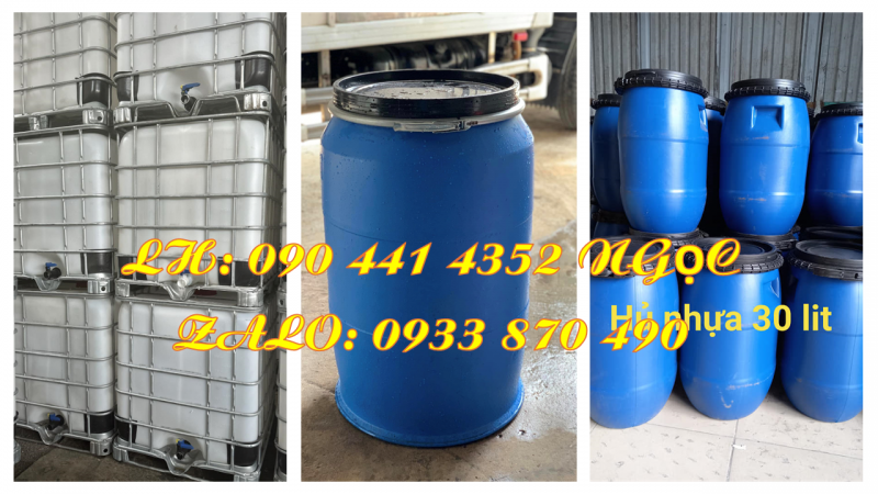 Nhập khẩu thùng phuy nhựa 60 lít đựng hàng đông lạnh, thùng phi nhựa 120 lít muối dưa cà 