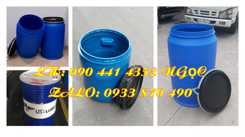 Thùng phuy sắt màu xanh dương mới, giá rẻ tại TPHCM, Trà Vinh, Cà Mau… 