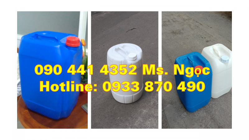 Vỏ can nhựa 10 lít dày, can 20 lít đựng HCL, NaOH, H2S03, BaC03..