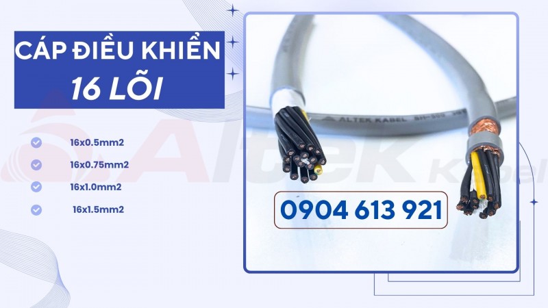Cáp điều khiển 16x0.5/16x0.75/16x1.0/16x1.5 Altek Kabel 