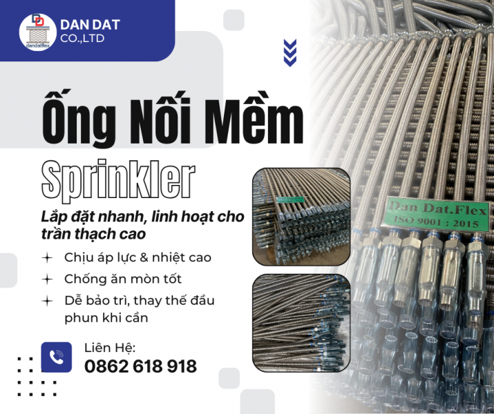 Ống Mềm Sprinkler: Giải Pháp Linh Hoạt, Tiết Kiệm Cho Hệ Thống PCCC Hiện Đại