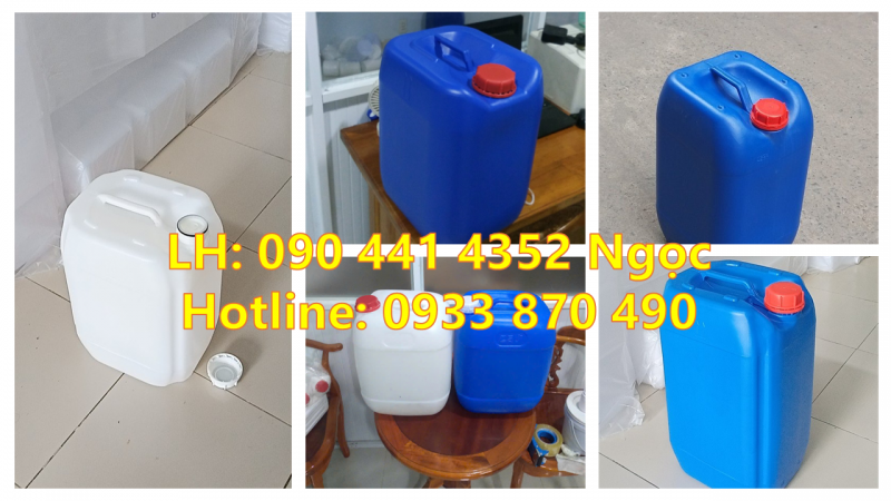 CAN NHỰA 30 LÍT ĐỰNG XĂNG DẦU LOẠI VUÔNG, CAN NHỰA 25 LÍT HÓA CHẤT NHIỀU MÀU 