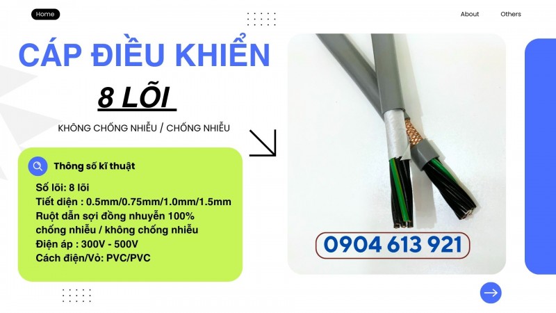 Cáp điều khiển tín hiệu 8x0.5/8x0.75/8x1.0/8x1.5 Altek Kabel