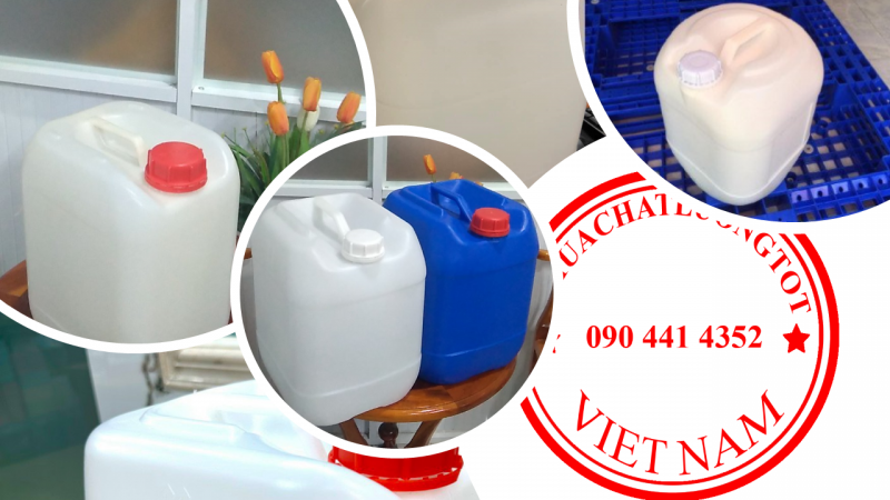 Can Nhựa 20 Lít dày Đựng Axit Sulfuric mạnh chống ăn mòn tuyệt đối.