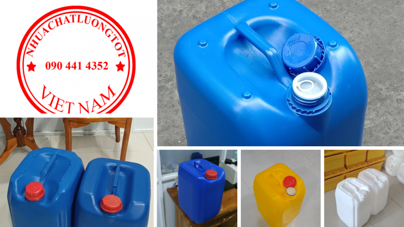 Can Nhựa 20 Lít dày Đựng Axit Sulfuric mạnh chống ăn mòn tuyệt đối.