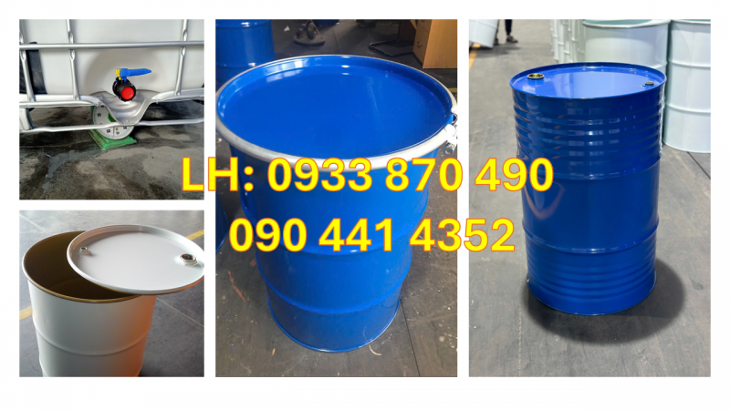 Thùng Phuy sắt 220 Lít làm bàn ghế, thùng phuy sắt 220l đựng axit các loại