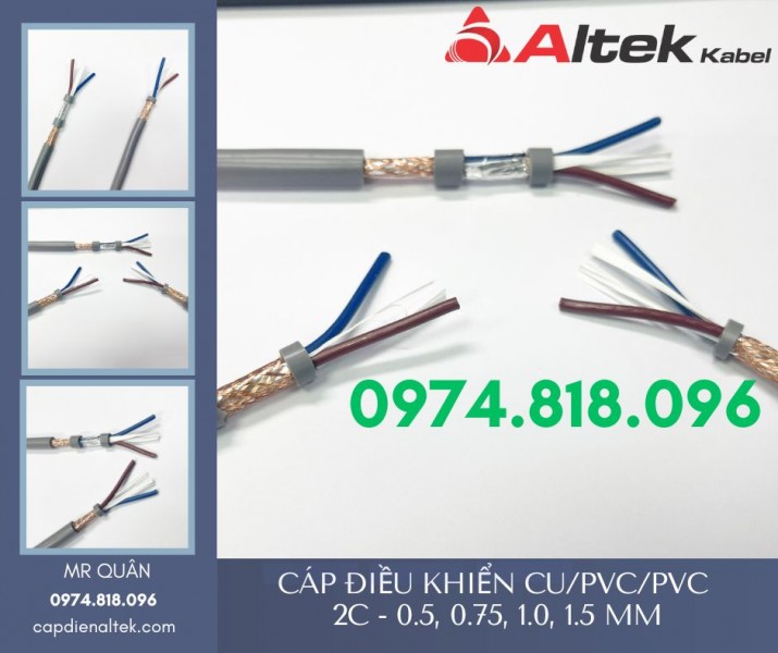 Altek Kabel: Cáp tín hiệu 2 lõi 0.75 bọc kim chống nhiễu