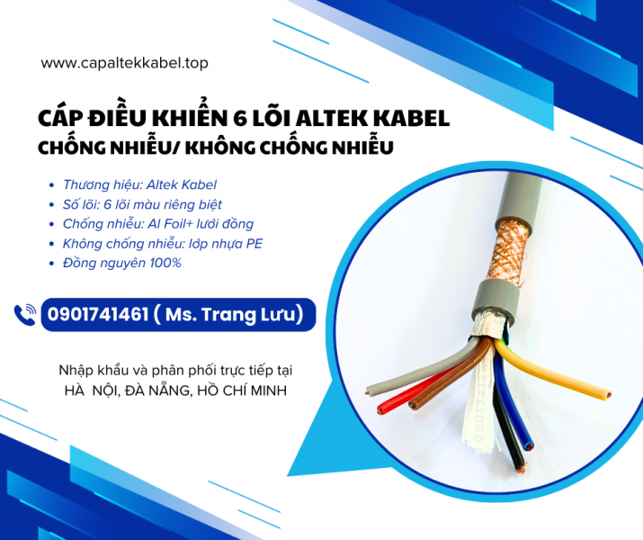 Cáp điều khiển 6x0.5, 6x0.75, 6x1.0, 6x1.5 Altek Kabel chính hãng